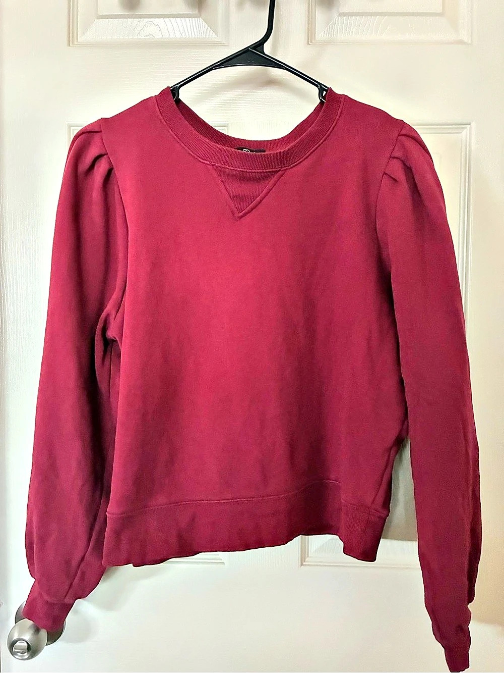 Rails Tiffany Sweatshirt Puff Shoulder Burgundy Large